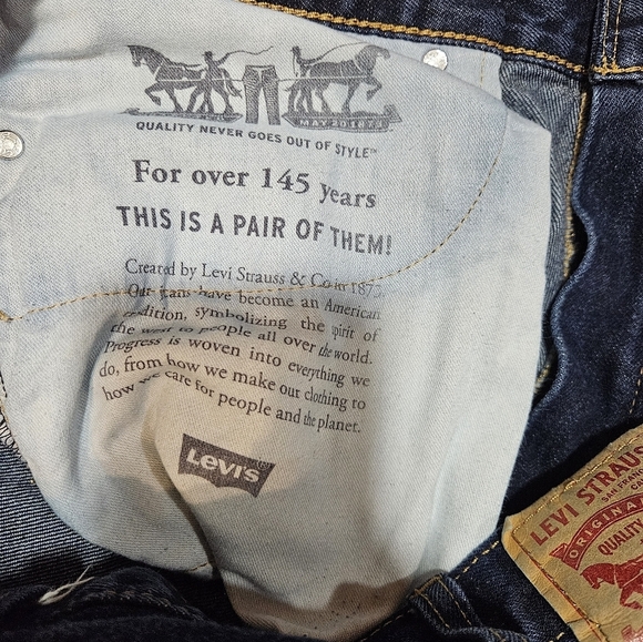 Levi's 505 Regular Fit Jeans Men's 40x32 Dark Wash Straight Leg Denim USA - Picture 8 of 11